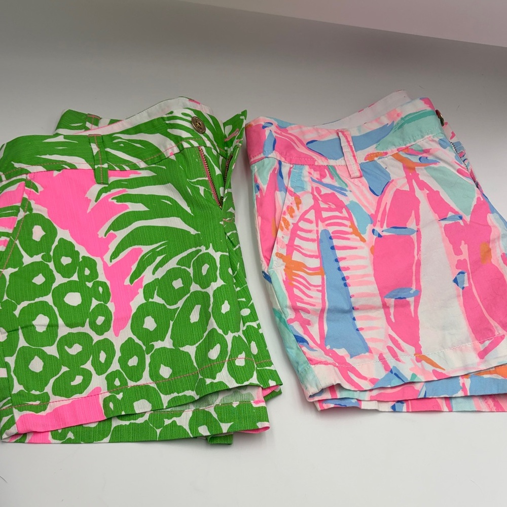 Lilly Pulitzer Green and Pink Women's Shorts